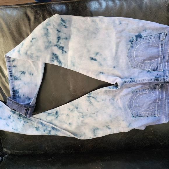 RARE tye dye True Religion jeans Unisex 34"inseam - Picture 4 of 4